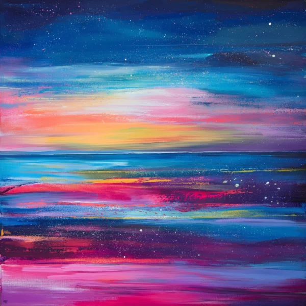 Abstract painting of the night sky