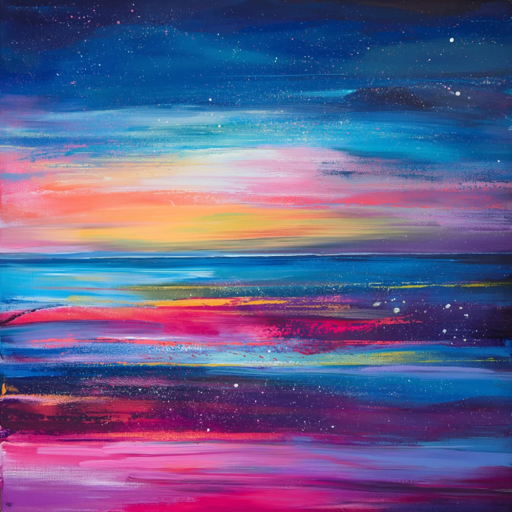 Abstract painting of the night sky