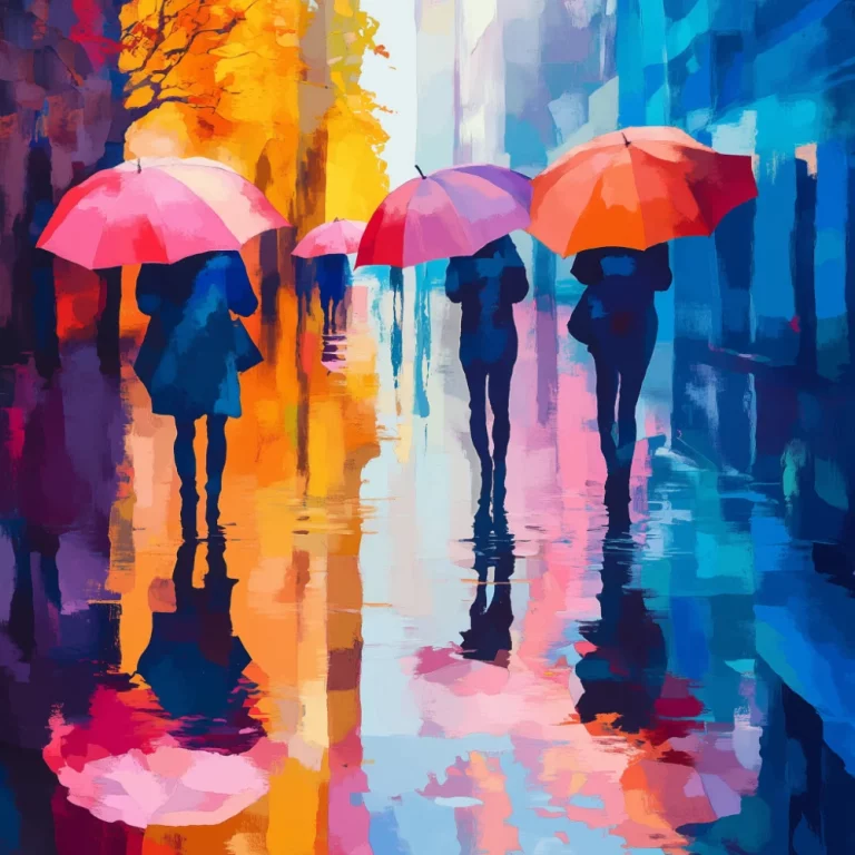 Abstract artwork of reflections in the rain