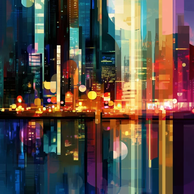 Abstract cityscape artwork